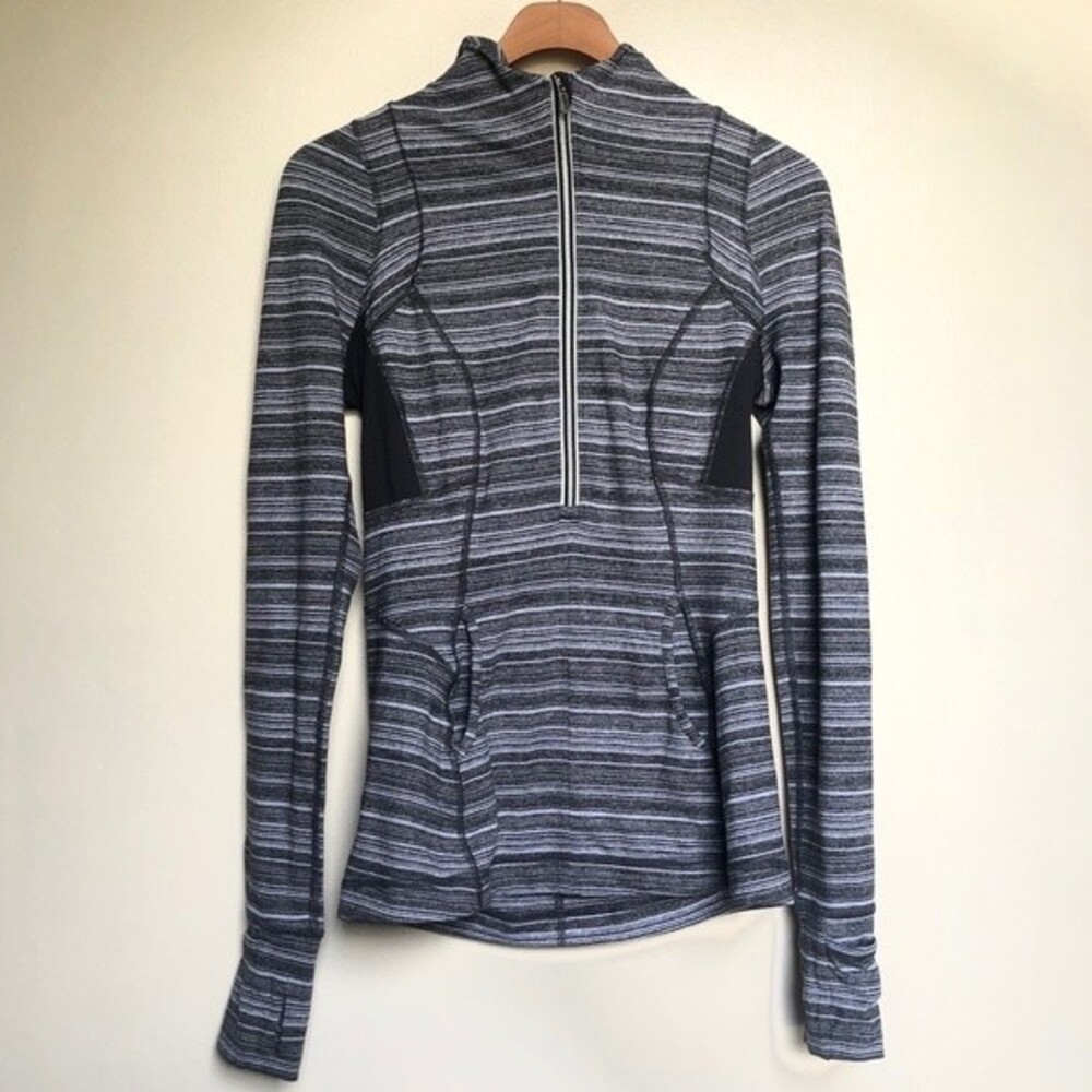 Lululemon Athletica Striped Pacesetter Pullover Jacket Size 6 Workout